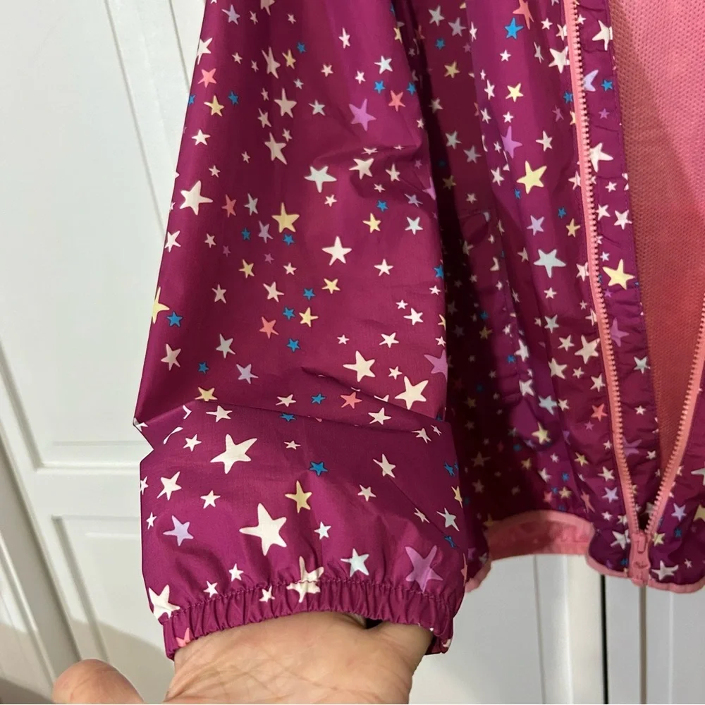 Lands' End Girls Waterproof Hooded Packable Rain Jacket XL 14/16